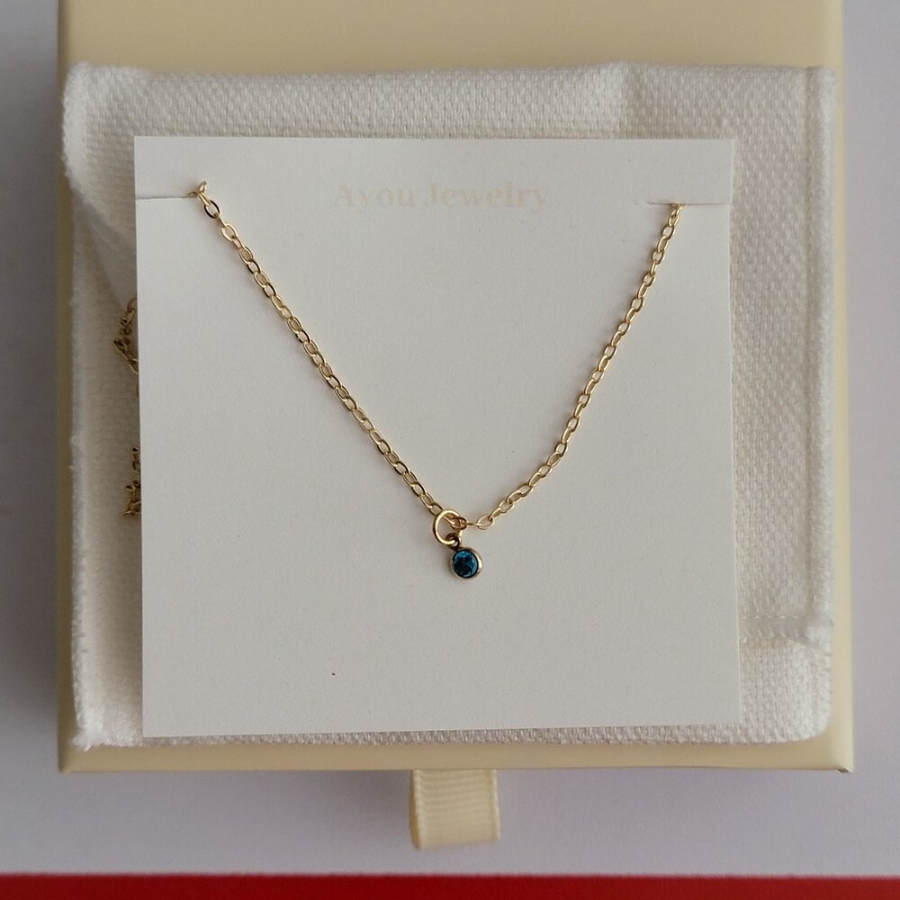 Ayou Jewelry | Birthstone charm necklace